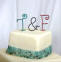 crystal monogram cake toppers