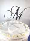 letter m single initial monogram wedding cake topper
