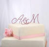 this 3-piece full crystal monogram has 3 font styles, the a is cotillion, the ampersand is bickley, the m is monterey