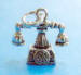 sterling silver 3-d princess telephone charm