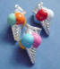 sterling silver multi-color enamel ice cream cone charms