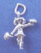 sterling silver 3-d cheerleader charm