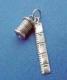 sterling silver spool of thread and measuring tape charm