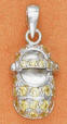 large sterling silver cubic zirconia november baby shoe pendant