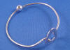 sterling silver cuff style charm bracelet with heart closure with 8mm spacer bead