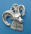 sterling silver ram head charm