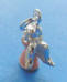 sterling silver 3-d pink and white enamel angel charm