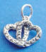 sterling silver interlocked hearts charm