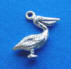 sterling silver 3-d pelican charm