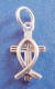 sterling silver cross and christian fish charm