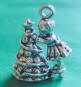 sterling silver little girl on stool decorating christmas tree charm