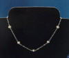Sterling silver freshwater pearl flower girl station necklace