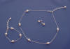 Sterling silver flower girl jewelry set with freshwater pearls and crystals