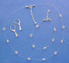 single strand crystal illusion necklace, bracelet and earrings bridal jewelry set