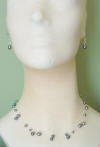 double-strand black pearl illusion necklace and earrings bridesmaid jewelry set