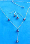 sterling silver bermuda blue crystal drop bridesmaid necklace