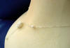 sterling silver white porcelain rose necklace