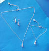 3-piece single drop white pearl calla lily set