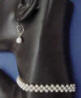woven pearl choker and earrings