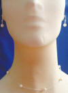sterling silver round pearl station necklace and earrings jewelry set