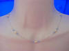 sterling silver pearl and blue crystal station bridesmaid necklace