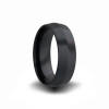 black zirconium wedding band ring