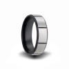 black and gray zirconium wedding band